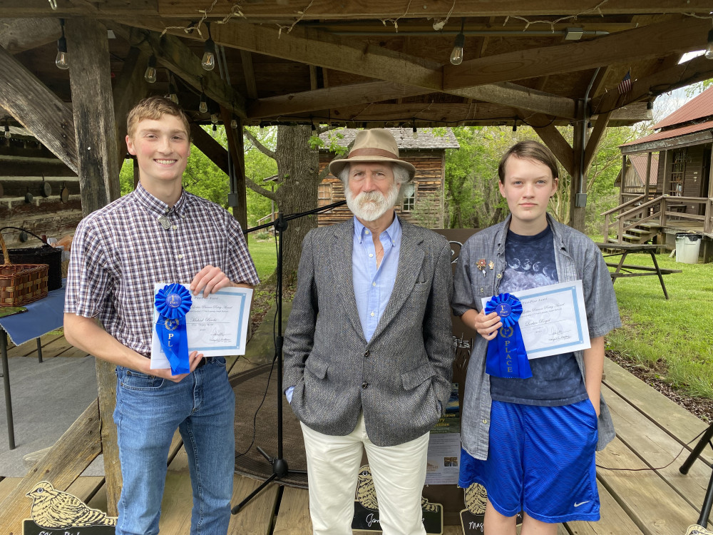 First place poetry winners Michael Broda and Larkin Royal